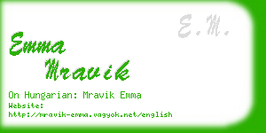 emma mravik business card